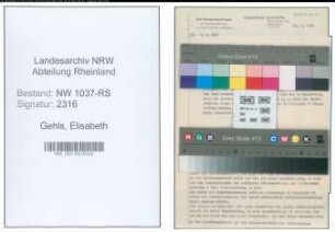 Entnazifizierung Elisabeth Gehls , geb. 10.05.1909 (Lehrerin)