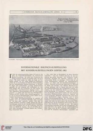 Internationale Baufach-Ausstellung mit Sonder-Ausstellungen Leipzig 1913