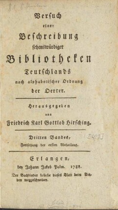 Titelseite des dritten Bandes [hier falsch eingebunden]