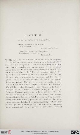 Chapter XI: Dawn of landscape gardening