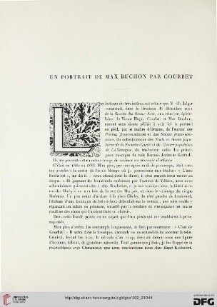 5. Pér. 5.1922: Un portrait de Max Buchon par Courbet