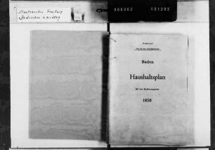 Entwurf des Haushaltsplans für das Rechnungsjahr 1950