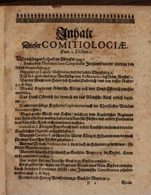 Comitiologia Ratisbonensis : de anno 1654