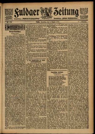 Zweite Ausgabe vom Samstag, den 08. August 1903.