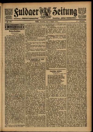 Zweite Ausgabe vom Samstag, den 08. August 1903.