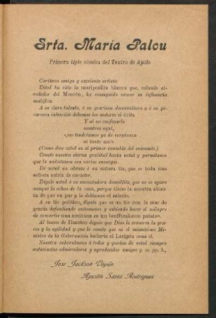 [Acción de gracias] Srta. María Palou