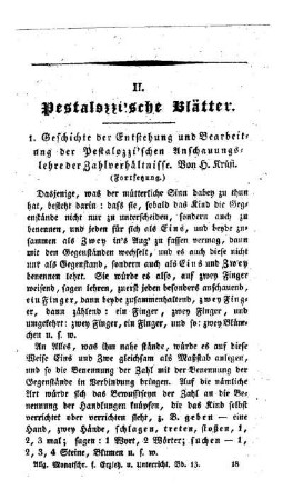 Geschichte der Entstehung und Bearbeitung der Pestalozzi'schen Anschauungslehre der Zahlenverhältnisse : (Fortsetzung.)