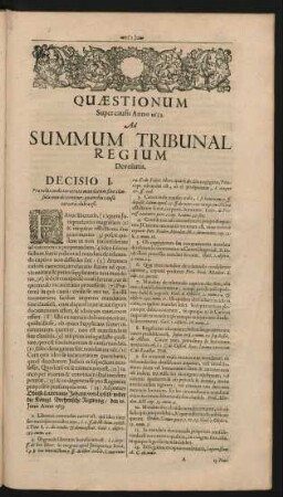 [Pars I] Quaestionum ... Anno 1653 ...