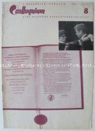 (West)-Berliner Studentenzeitschrift "Colloquium" u.a. zur Verleihung der Ehrendoktorwürde der FU Berlin an John F. Kennedy