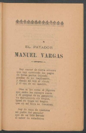 El payador Manuel Vargas