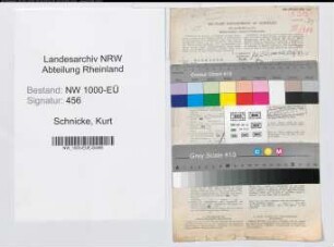 Entnazifizierung Kurt Schnicke, geb. 19.07.1898 (Lehrer)