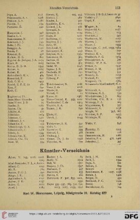 Künstler-Verzeichnis