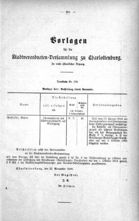 In nicht öffentlicher Sitzung. (176.), 18. Dezember 1918