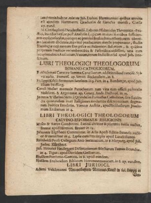 Libri Theologici Theologorum Calvino-Reformatae Religionis.