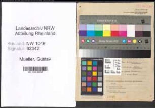Entnazifizierung Gustav Mueller , geb. 17.02.1897 (Kassensekretaer)