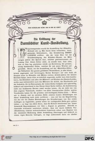 Die Eröffnung der Darmstädter Kunst-Ausstellung