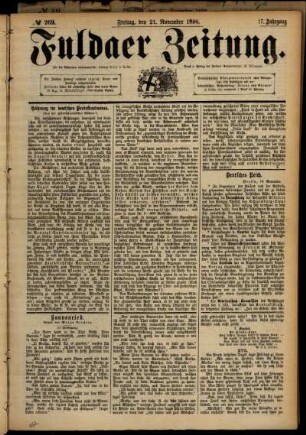 Ausgabe vom Freitag, den 21. November 1890.