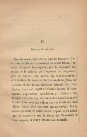 IV. Sèjour au Col du Gèant