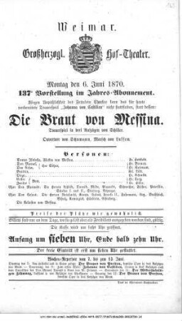 Die Braut von Messina