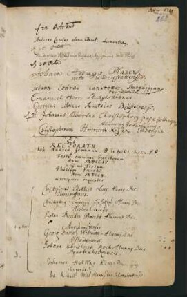 Winterhalbjahr 1704/1705. Rektorat Johann Andreas Frommann
