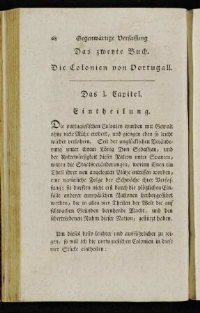 Das zweyte Buch. Die Colonien von Portugall.