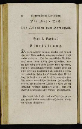 Das zweyte Buch. Die Colonien von Portugall.