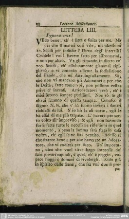Lettera LIII. Signora mia!