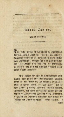 Achtes Capitel. Falsche Stärkung.