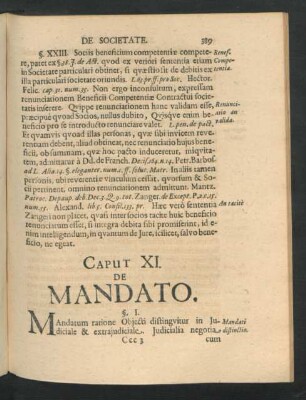 Caput XI. De Mandato.