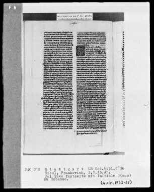 Bibel — Initiale O(nus), Folio 354verso