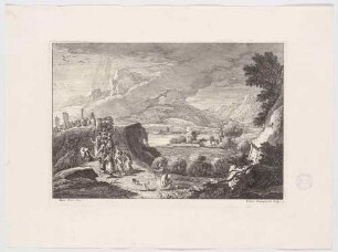 Der Beerdigungszug, aus einer Folge von Landschaften nach Marco Ricci, Bl. 7