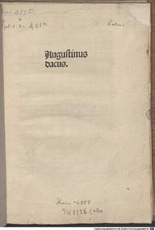 Augustinus dacus : gewidmet Andreas Capaccius