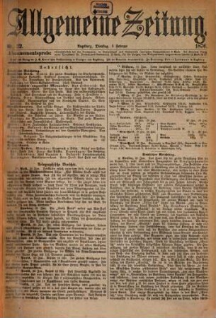 Allgemeine Zeitung. 1876, 2