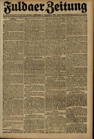 Ausgabe vom Mittwoch, den 27. November 1918.