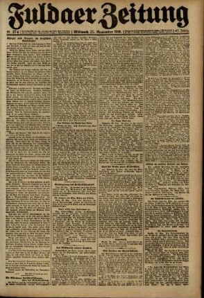 Ausgabe vom Mittwoch, den 27. November 1918.