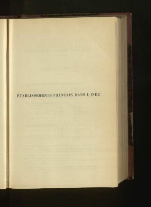 Établissements Francais Dans L'inde.
