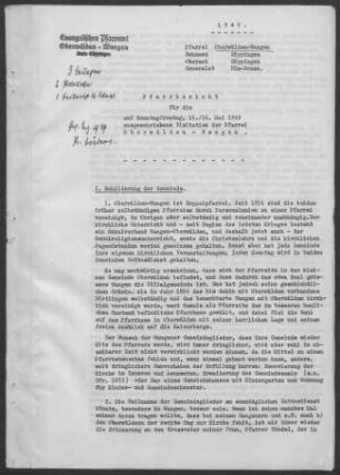 Oberwälden-Wangen: Pfarrbericht 1949