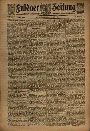 Erste Ausgabe vom Donnerstag, den 07. Juli 1910.