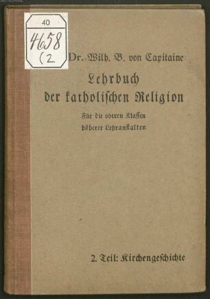Lehrbuch der katholischen Religion für die oberen Klassen höherer Lehranstalten, 2. Kirchengeschichte