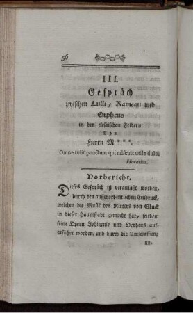 III. Gespräch zwischen Lulli, Rameau und Orpheus [...]