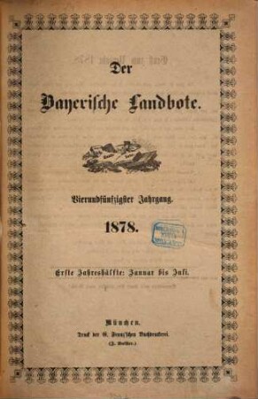 Der Bayerische Landbote. 1878 = Jg. 54, 1 - 6