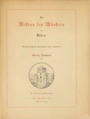 Der Westbau des Münsters zu Essen