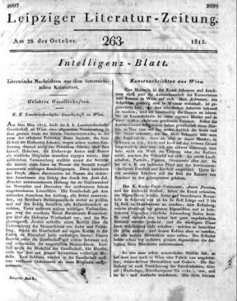 Literarische Nachrichten aus dem österreichischen Kaiserstaat.