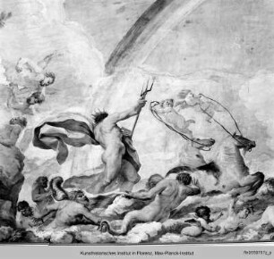 Triumph der Venus und Neptun mit den Tritonen sowie Putten - stanza col affresco trionfo della Venere e tritoni e putti