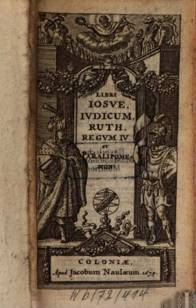 Biblia Sacra Vulgatae editionis, [2]. Libri Josue, Judicum, Ruth, Regum IV et Paralipomenon