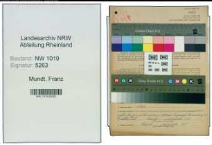 Entnazifizierung Franz Mundt , geb. 19.02.1888 ()