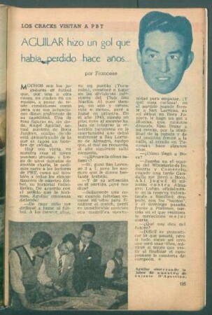 Aguilar hizo un gol que había perdido hace años ... : Los cracks visitan a PBT