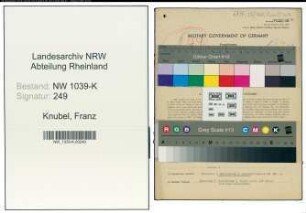 Entnazifizierung Franz Knubel , geb. 14.01.1905 (Prokurist)