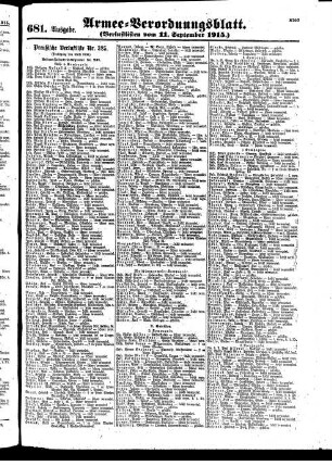 681. Ausgabe. Montag, 13. September 1915