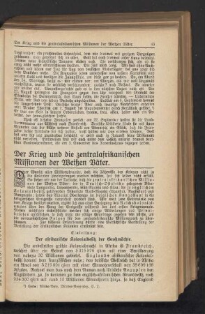 Der Krieg und die zentralafrikanischen Missionen der Weißen Väter